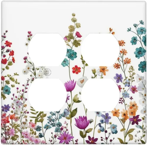 Vista 37 de Cubiertas de pared de lodge rústico retro con diseño de osos, ciervos y animales salvajes. Placas de pared dúplex simples para interruptor de luz.