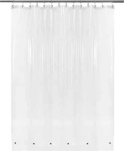 Vista 21 de Barossa Design - Forro de cortina estrecho de PEVA para ducha, con 3 imanes, impermeable, para cabina de baño pequeña, sin PVC, ojales metálicos