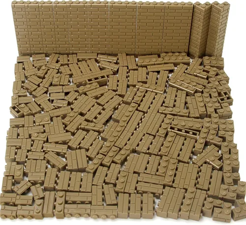 Vista 6 de Juego de ladrillos de perfil de mampostería a granel de 260 piezas de bloques de construcción para pared de construcción de casas, piezas MOC