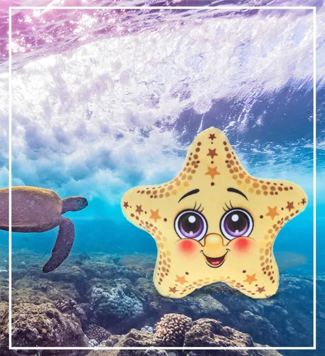 Vista 8 de DolliBu Juguete de peluche de estrella de mar amarilla, regalo de estrella de mar para niños y adultos, lindos animales de peluche para niños