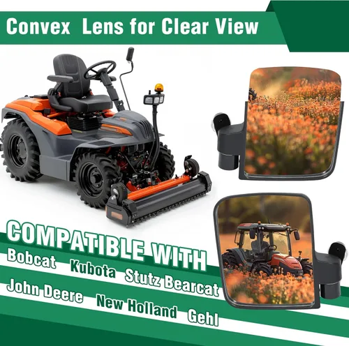 Vista 2 de HECASA Espejo universal para tractor compatible con John Deere, Kubota, Kioti, Mahindra Strong Magnetic Mirrors Accesorios para tractor
