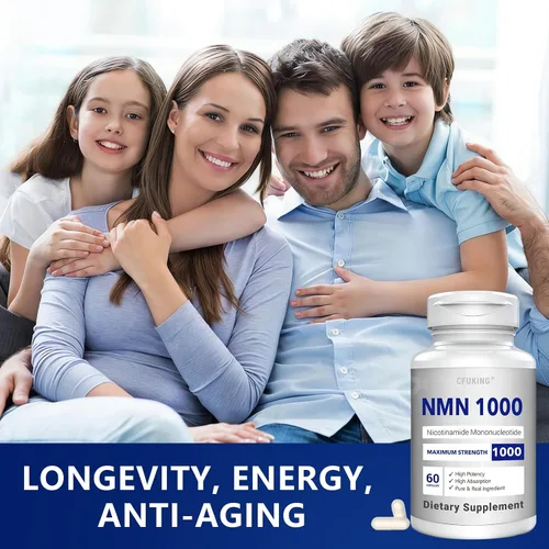 Vista 8 de NMN 1000 mg por porción de máxima fuerza, 99% NMN puro (mononucleótido de nicotinamida) para NAD, células, inmune, energía, antienvejecimiento