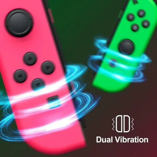 Vista 5 de Joy Cons for Switch, Replacement for Switch Controllers Joycon, Upgraded Switch Joycons with Dual VibrationWake-upScreenshot Pink and Green