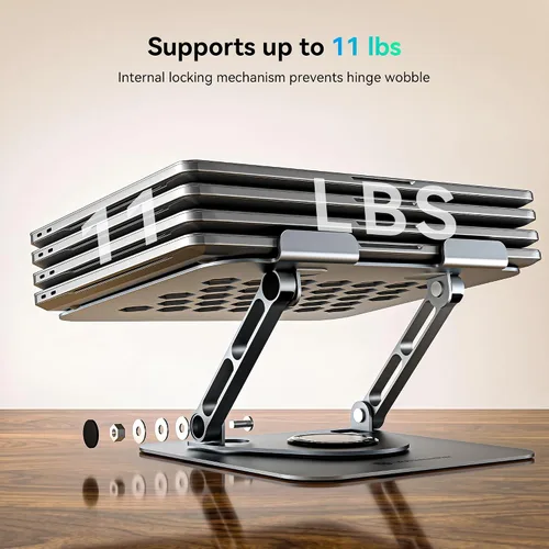 Vista 3 de Yottamaster Soporte ajustable para laptop, soporte de escritorio de Gris