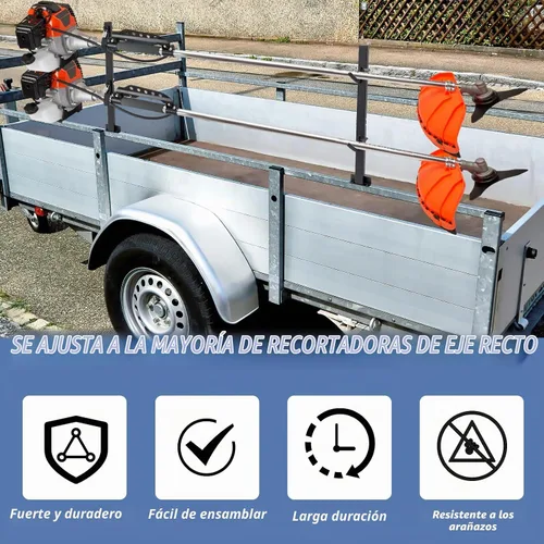 Vista 4 de Zonon Bastidores de recortadora para remolques abiertos, 2 posiciones de bloqueo