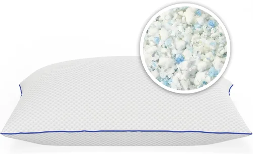 Vista 3 de Vibe Almohada de espuma viscoelástica triturada con gel refrigerante, paquete de 2, de gran tamaño (15 x 27 pulgadas)