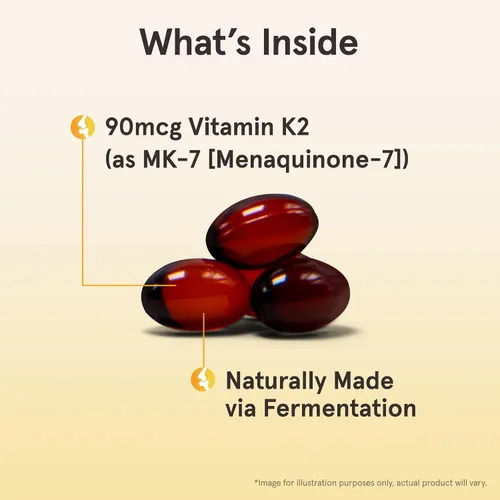 Vista 2 de Jarrow Formulas MK-7 90 mcg - Forma bioactiva de vitamina K2 - 60 porciones (cápsulas blandas) - para la salud ósea y cardiovascular - Suplemento