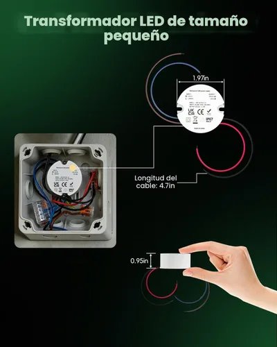 Vista 2 de Controlador de fuente de alimentación LED de 12 V, transformador de voltaje constante impermeable IP67, convertidor de 120 VCA a 12 V CC para tiras