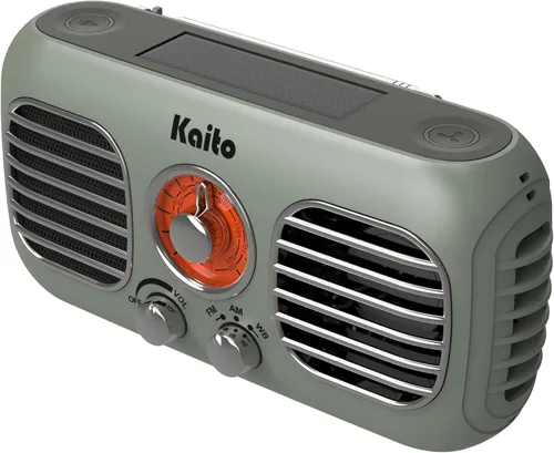 Vista 3 de Kaito KA777 Radio de emergencia y ventilador portátil - Radio meteorológica AM/FM NOAA y banco de energía de 4,000 mAh recargable con panel solar