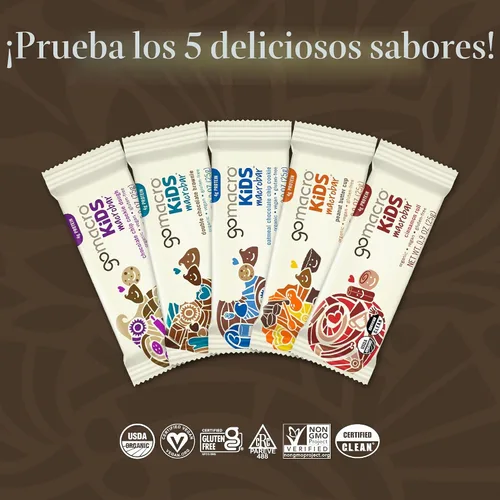 Vista 4 de GoMacro Kids MacroBar Barras orgánicas veganas – Galletas de avena con chispas de chocolate (barras de 0.90 onzas, 7 unidades)