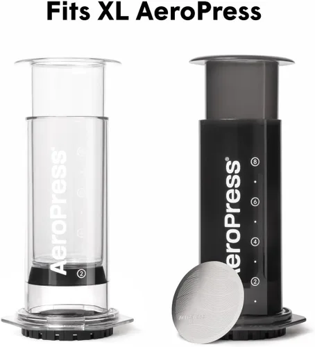Vista 7 de AeroPress XL Filtro Reutilizable de Acero Inoxidable 316, Filtro de Café de Metal Duradero, Sostenible, Ecológico, Apto para Viajes, Se Ajusta a