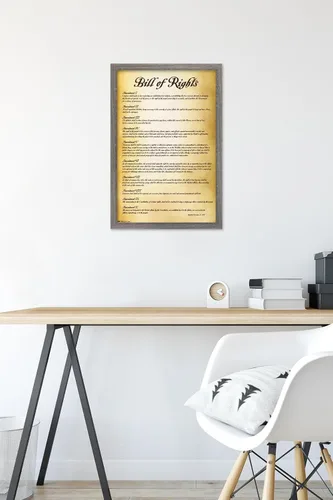Vista 6 de Trends International The United States of America - Póster de pared de Carta de Derechos, 14.725 x 22.375 pulgadas, versión enmarcada de madera