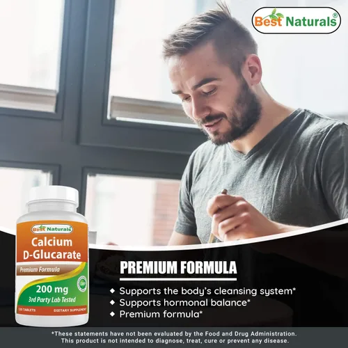 Vista 4 de Best Naturals D-glucarato de calcio 200 mg 120 comprimidos
