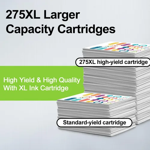 Vista 3 de 275 y 276 cartuchos de tinta de repuesto para impresoras Canon 275 y 276 XL PG-275XL CL-276XL para impresoras Canon PIXMA TS3520 TS3522 TS3500