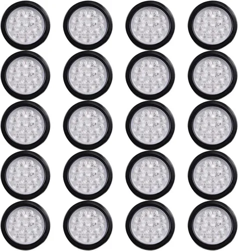 Vista 8 de Kit de tapones de cableado con cubierta de hule para luz trasera LED redonda de 4", 12 ledes, para RV, camioneta