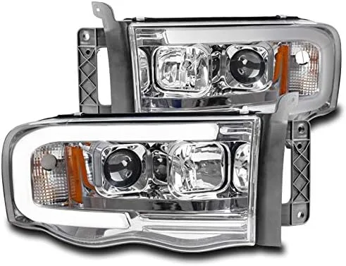 Vista 5 de Para Dodge Ram 1500/2003-2005 2500/3500 LED DRL 2002-2005 Faros delanteros de proyector negro
