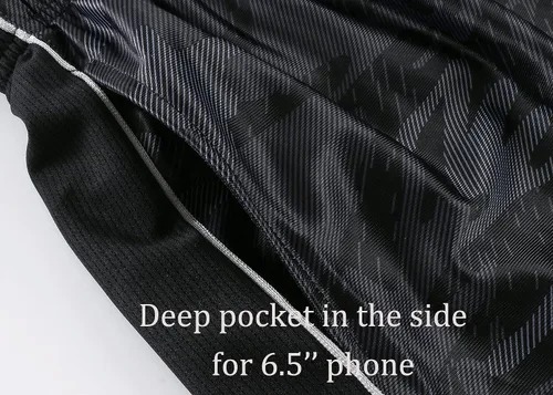 Vista 6 de Pantalones cortos de baloncesto para hombre, de secado rápido, con cordón y bolsillos, para correr y gimnasio