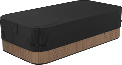 Vista 8 de iBirdie Cubierta impermeable para bañera de hidromasaje, 134 x 97 pulgadas, para 8 x 11 pies, 132 x 96, 133 x 93, 130 x 94, protectores