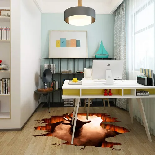 Vista 6 de Calcomanías 3D de pared de Halloween, fantasma, arañar a mano, calcomanías de pared de Halloween, decoraciones para dormitorio (1)