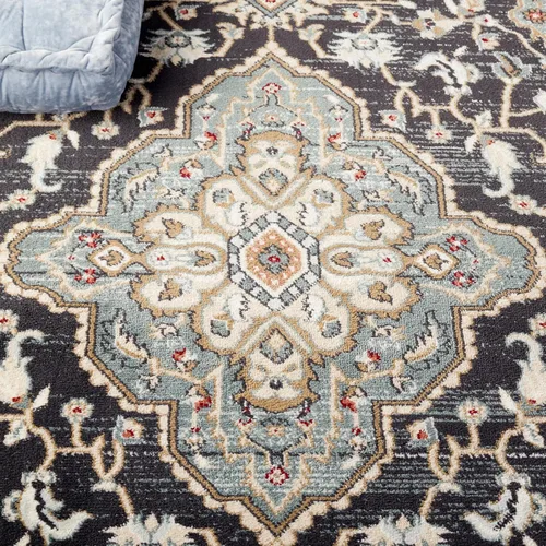 Vista 5 de SAFAVIEH Alfombra de área de 2 x 3 pulgadas, colección Lyndhurst, color antracita y verde azulado, no desprende pelusa y fácil de limpiar, ideal