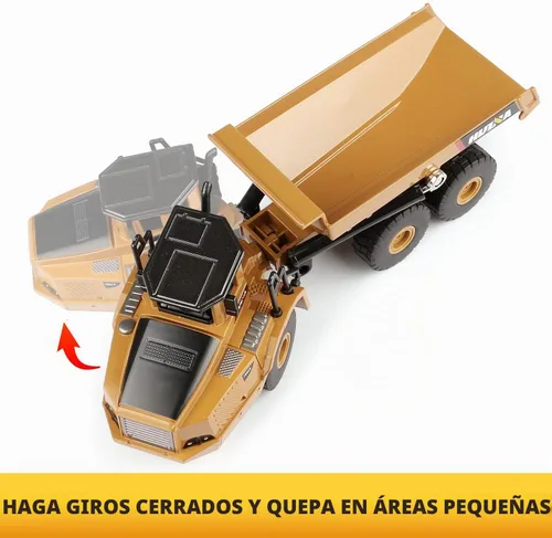 Vista 4 de Camión volquete articulado a presión a escala 1/50, modelos de construcción de vehículos de ingeniería de metal, juguetes para niños