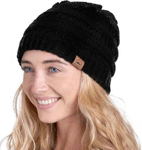 Vista 19 de Tough Headwear Gorro Beanie - Tejido Cable Knit Cálido - Sombreros de Invierno - Ajuste Holgado - Gorros para Mujeres - Esenciales de Invierno Sin