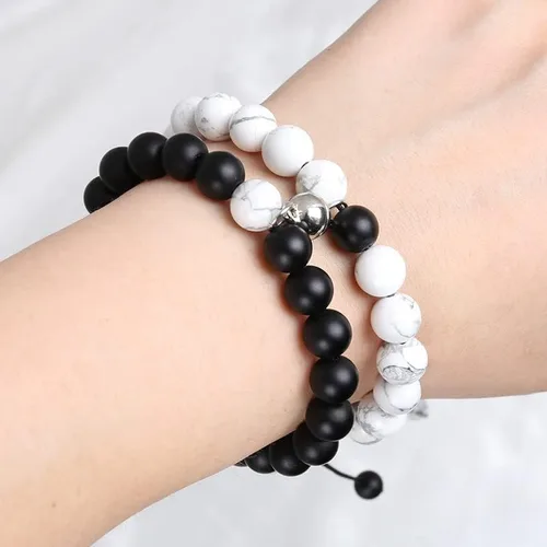 Vista 3 de Regalos para parejas para novio, novia, pulseras magnéticas para pareja, aniversario, regalo de Navidad para marido, esposa, pareja a juego