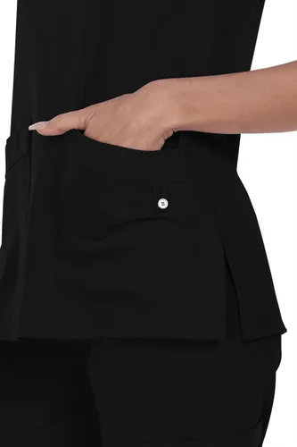 Vista 3 de Greys Anatomy Signature 2121 - Blusa de uniforme médico con dos bolsillos cuello con muesca tipo yugo