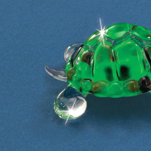Vista 2 de Glass Baron Figura de tortuga de cristal en miniatura