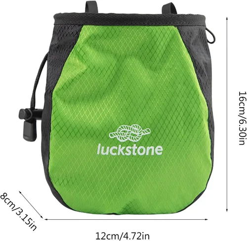 Vista 4 de Bolsa de tiza para escalada en roca, bolsa de tiza ajustable con cordón, bolsa de tiza Bouldering, cubo para escalada en roca, levantamiento