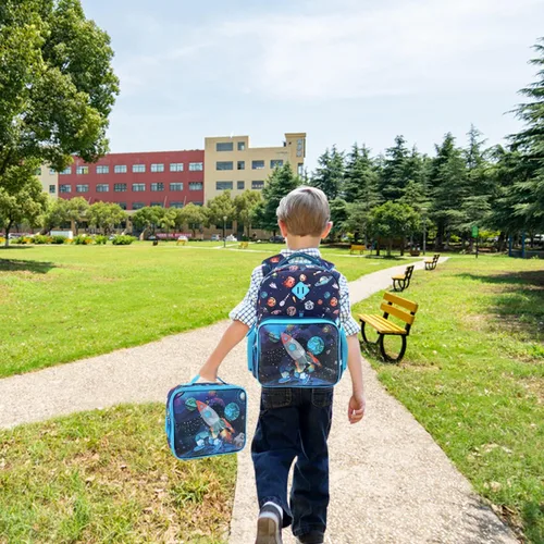 Vista 2 de HAPPYSUNNY Mochila para niños de 15 pulgadas para niñas y niños, mochila escolar para niños de 3 a 5 años, regalo de Navidad, Galaxy 15', Mochilas