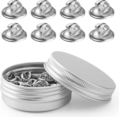 Vista 8 de 50 pares de alfileres de metal y respaldos de alfileres, alfileres en blanco de 8 mm de largo y 4 mm de ancho para regalos de joyería, fabricación