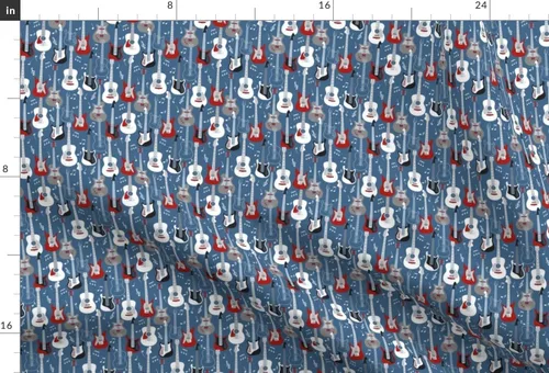 Vista 3 de Spoonflower Tela – Guitarras Instrumentos Musicales Rock Roll Music Kids Band Impreso en tela de gasa Fat Quarter – Costura de moda, vestidos
