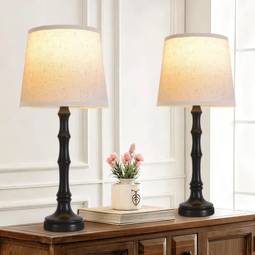 Vista 15 de Terpsichore Lámparas para Sala de Estar Lámpara de Mesa Moderna de Granja Lámparas de Lectura de Mesita de Noche Juego de 2 Lámparas de Mesita