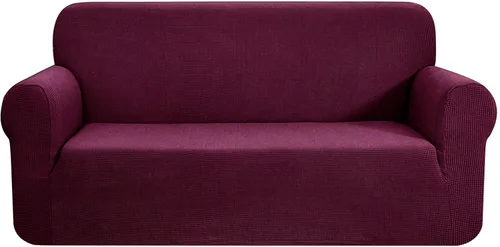 Vista 102 de CHUN YI - Funda elástica de 1 pieza para sillón grande, funda protectora suave de Jacquard con elastano, detalle de cuadros y parte inferior