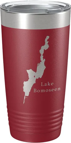 Vista 6 de Lake Bomoseen Map Tumbler Travel Mug Insulated Laser Engraved Coffee Cup Vermont 20 oz Black