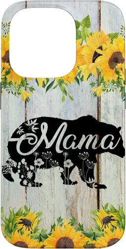 Vista 17 de Mama Bear Rustic Woodgrain Sunflowers Farmhouse Country Mom Case for iPhone 17