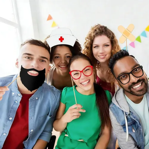 Vista 7 de Kit de 40 accesorios profesionales para cabina de fotos médicas para eventos de adultos, celebraciones de oficina dental, graduación de médico