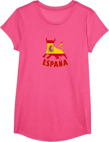 Vista 28 de Spain Espana with Bull and National Flag/Present T-Shirt Asphalt Grey