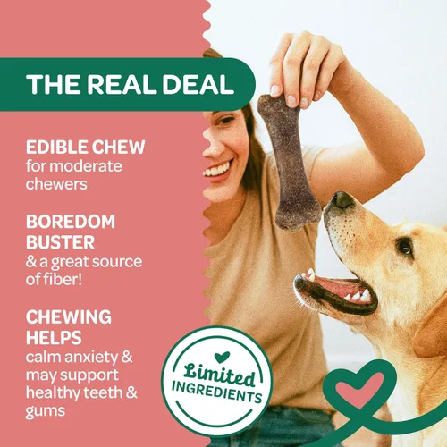 Vista 2 de Wholesome Pride Golosinas naturales y saludables para perros, paquete de 2 unidades para perros grandes, sabor a tocino, fabricadas en los Estados