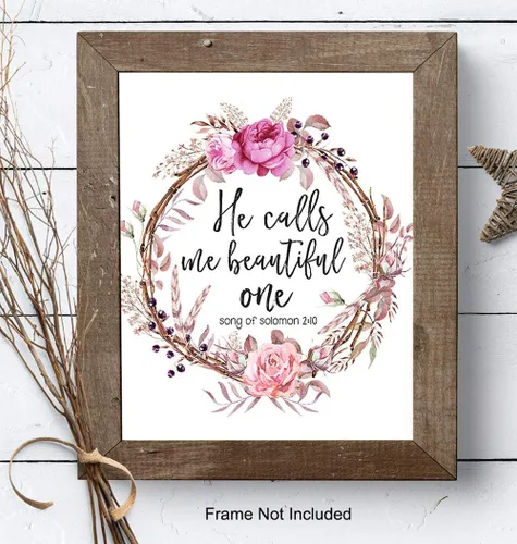 Vista 7 de Arte de pared con las Escrituras del Cantar de Salomón 2:10, regalo