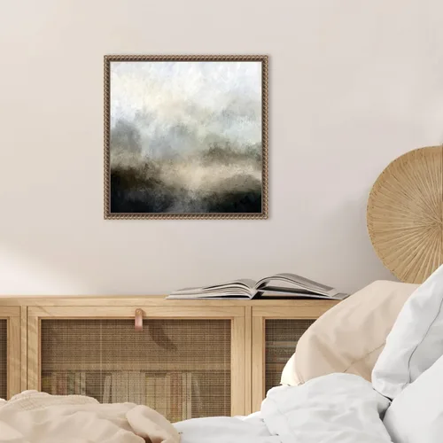 Vista 6 de Amanti Art Dan Hobday - Lienzo enmarcado para pared, 16 x 16 pulgadas, niebla de lago por Dan Hobday, lienzo enmarcado para pared, arte abstracto