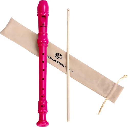 Vista 14 de CONJURER Grabadora soprano para niños y estudiantes, 10 unidades, flauta alemana de 8 agujeros, para principiantes, con varilla de limpieza y bolsa