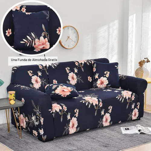 Vista 3 de Funda estampada para sofá, funda elástica para sofá, protector de sofá para sofá de 3 plazas, funda elástica para sofá con 1 funda de almohada