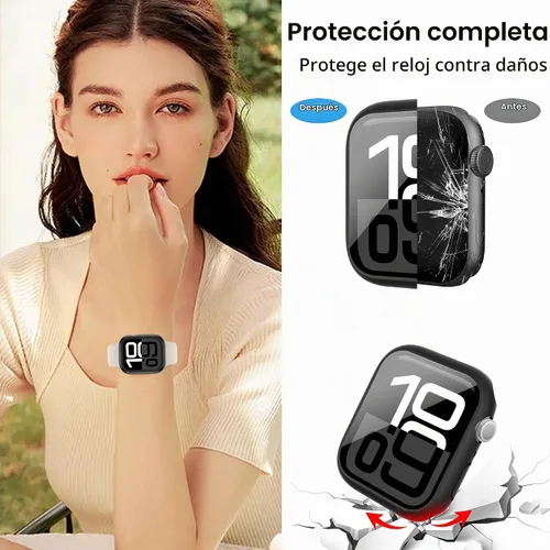Vista 3 de Paquete de 20 fundas para Apple Watch Series SE 3/SE 2/SE/6/5/4 de 1.575 pulgadas con protector de pantalla de vidrio templado, a prueba de golpes