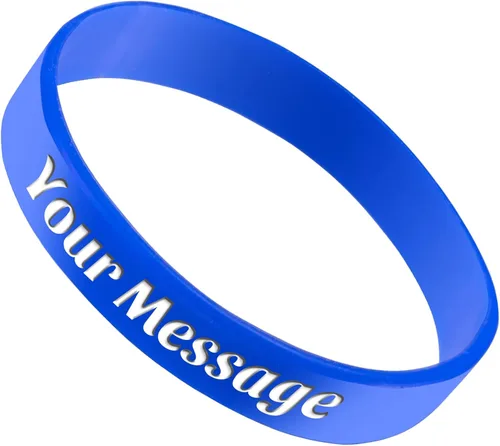 Vista 10 de 50 pulseras de silicona personalizadas para motivación, recuerdos de fiesta, eventos, cumpleaños, conciencia Negro