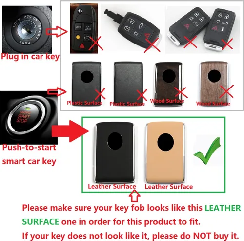 Vista 2 de Funda para llavero de fibra de carbono genuina para Volvo C30 S60 S80 S90 S901 V70 V90 Cross V90CC XC40 XC60 XC70 XC90 Smart Car Remote Key Fob Case