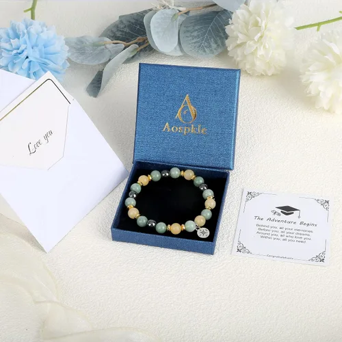Vista 6 de Graduation Gifts for Her Him 2023, College Graduation Gifts High School Graduation Gifts for Women Men, Stretch Beads Compass Bracelet Jewelry with