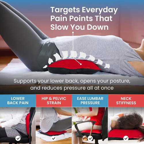Vista 5 de Vitalizador de espalda – Soporte lumbar de coche para asiento de conducción – Almohada de coche para asiento de conducción – Soporte lumbar