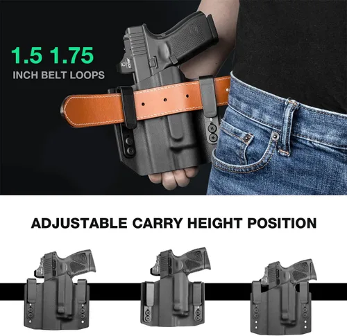 Vista 5 de WARRIORLAND Taurus G2C / G3C Olight Baldr Mini Holster OWB Kydex Made Optic Cut Ajuste: Taurus G2C / G3C / Millennium G2 PT111 / PT140 con BALDR